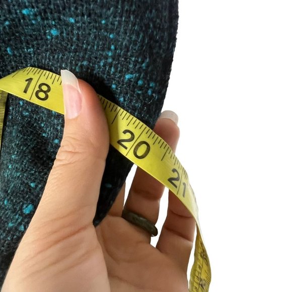 Vintage 70s Black Teal Knit Straight Skirt 6 - Picture 7 of 7